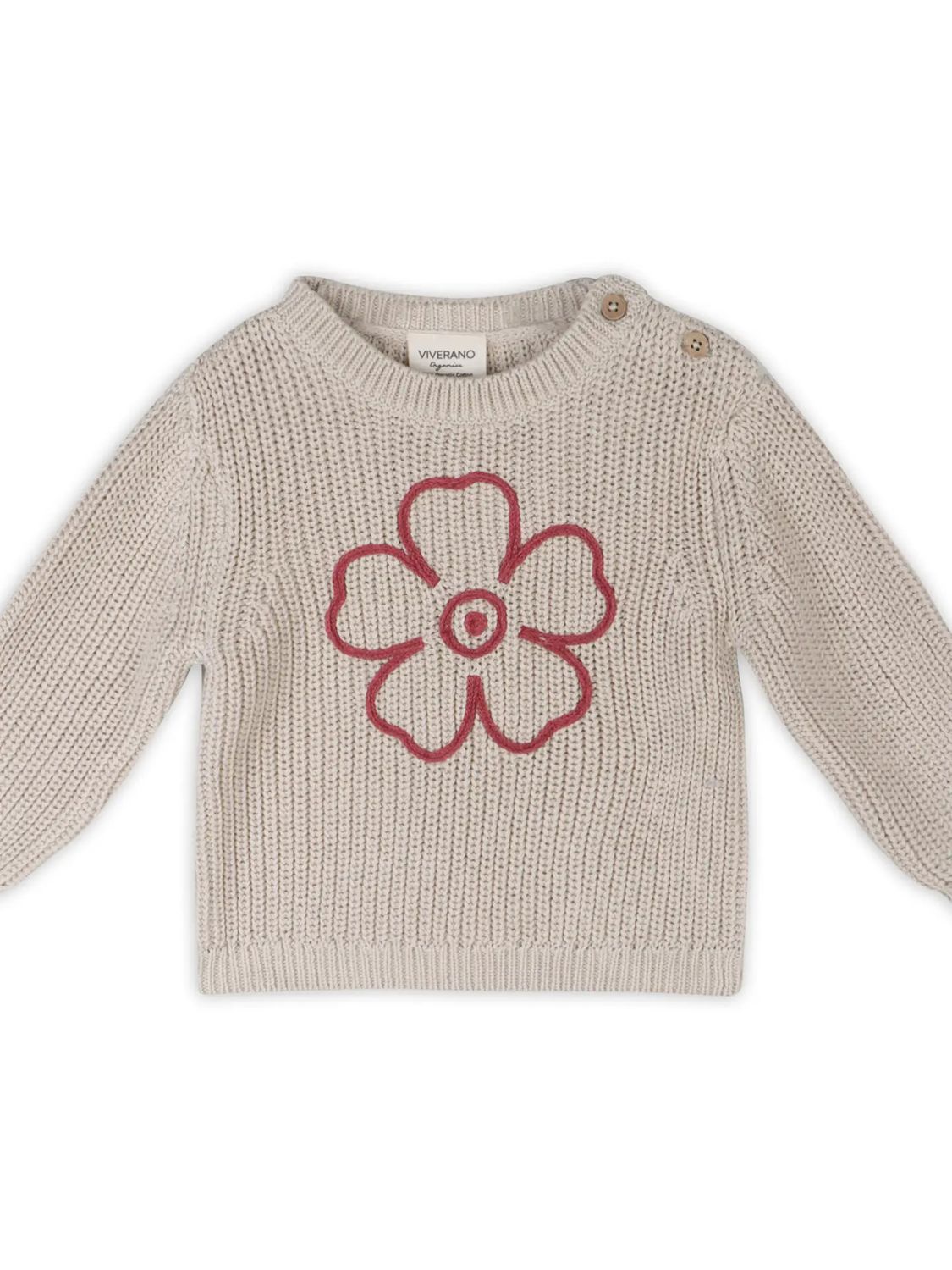 Hippie Flower Embroidered Chunky  Sweater