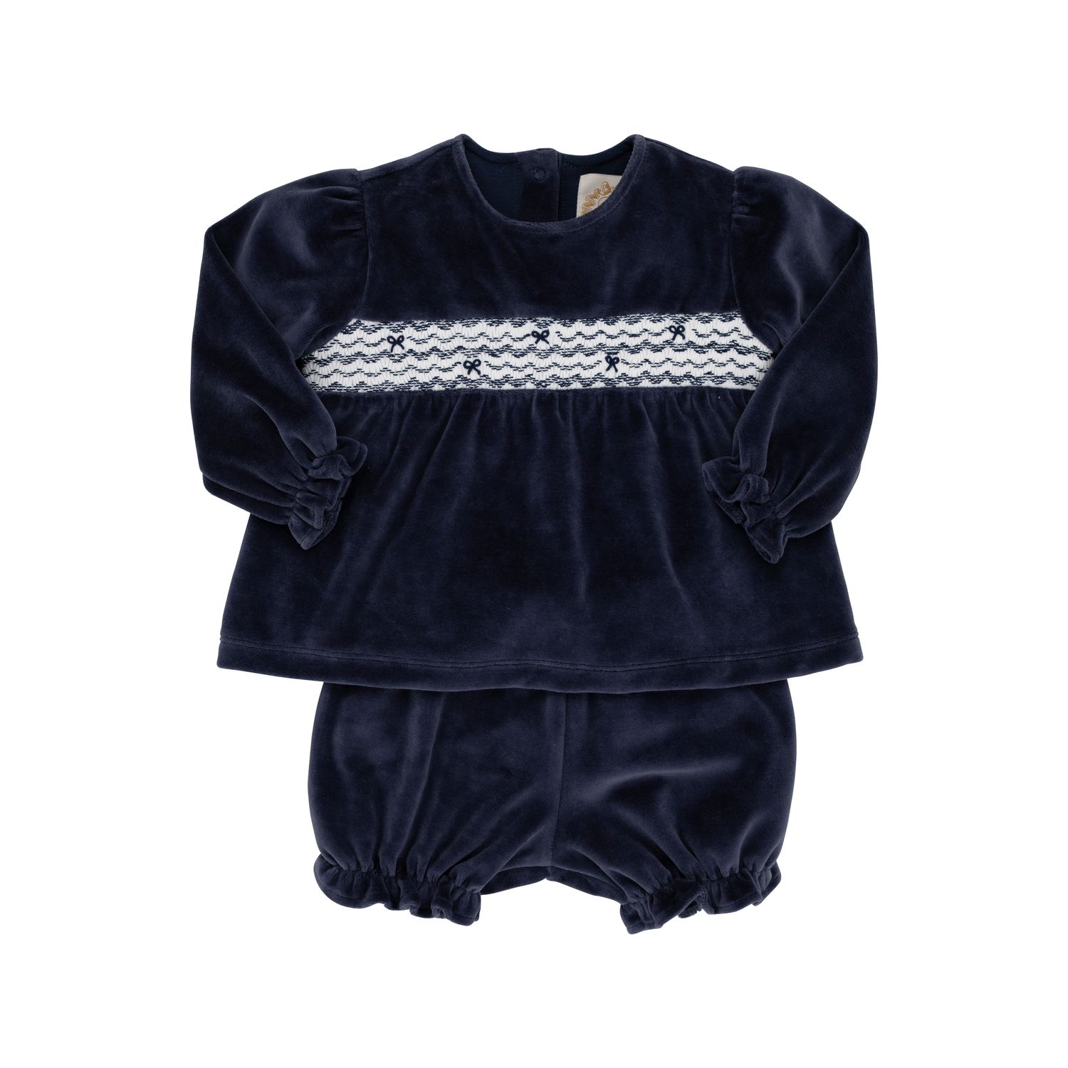 Smocked Bon Air Bloomer-Velour Nantucket 