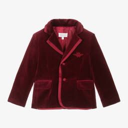 Boys Velvet Blazer, Color: Bordeaux, Size: 4t