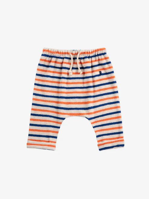 Striped terry cloth harem pant