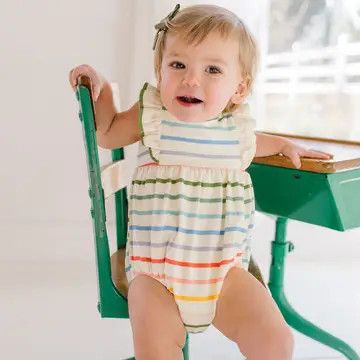 Amelia Romper in Primary Stripe