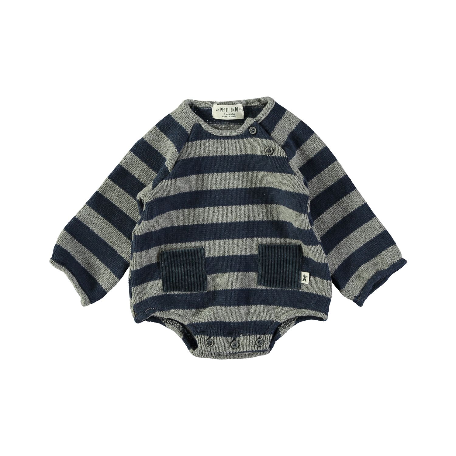 B.14 Romper-Stripe Navy Stripe 3m