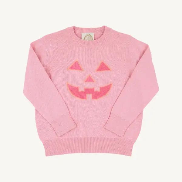 Isabelle&#39;s Intarsia Sweater - Sandpearl Pink w/ Pumpkin Face