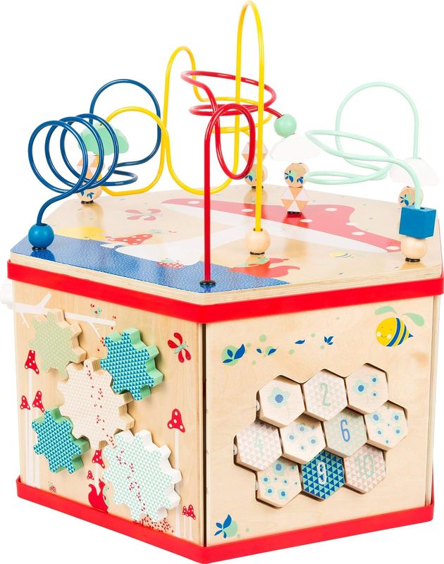 Activity Cube  Classic 7-Sided Interactive Toy-Bead Maze, Puzzle, Shape Sorter, Clock
