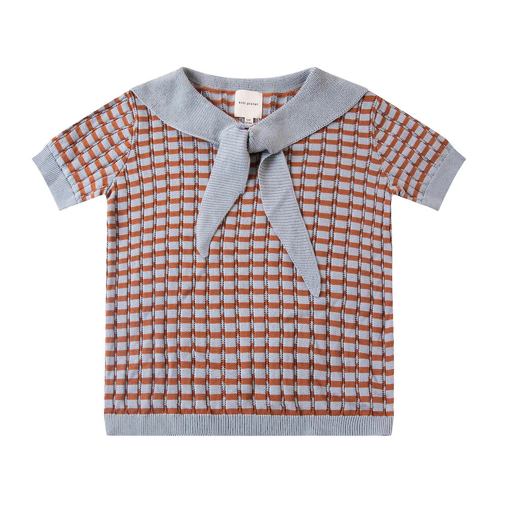Salior Collar Top Light Blue/Nutshell