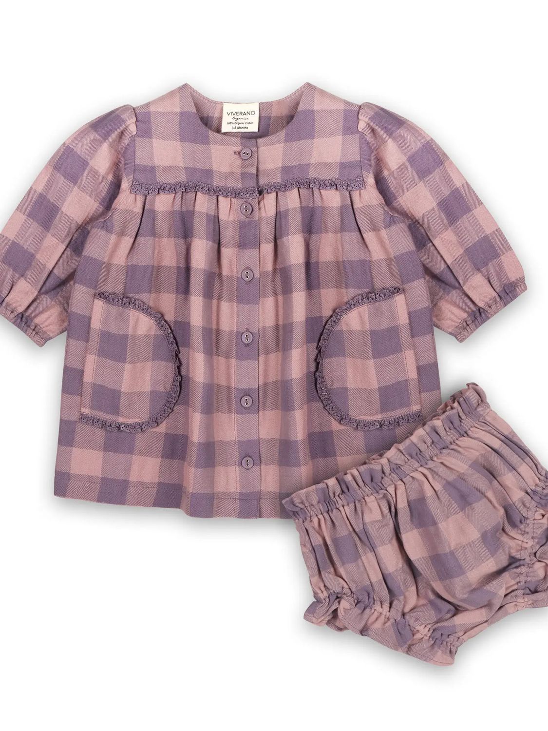 Lace Gingham Dress &amp; Bloomer SET