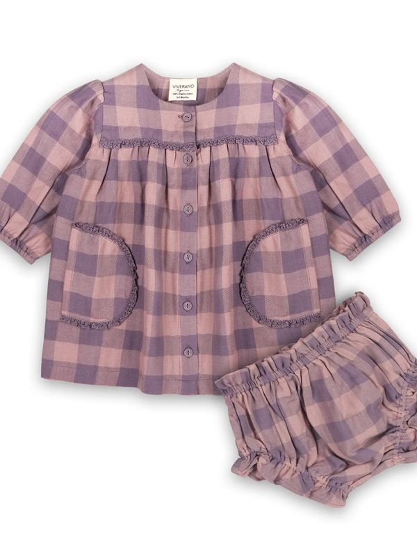 Lace Gingham Dress &amp; Bloomer SET