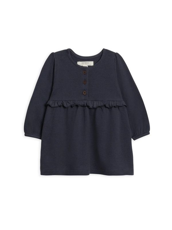 Nina Waffle Knit Ruffle Navy 2