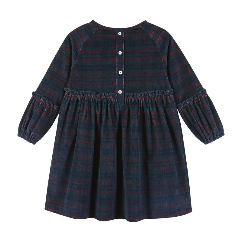 Kids Stretch Corduroy Dress | Red Plaid Holiday