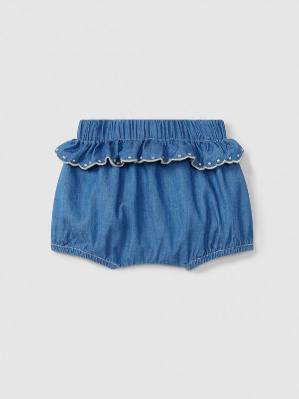 Denim shorts with embroidered