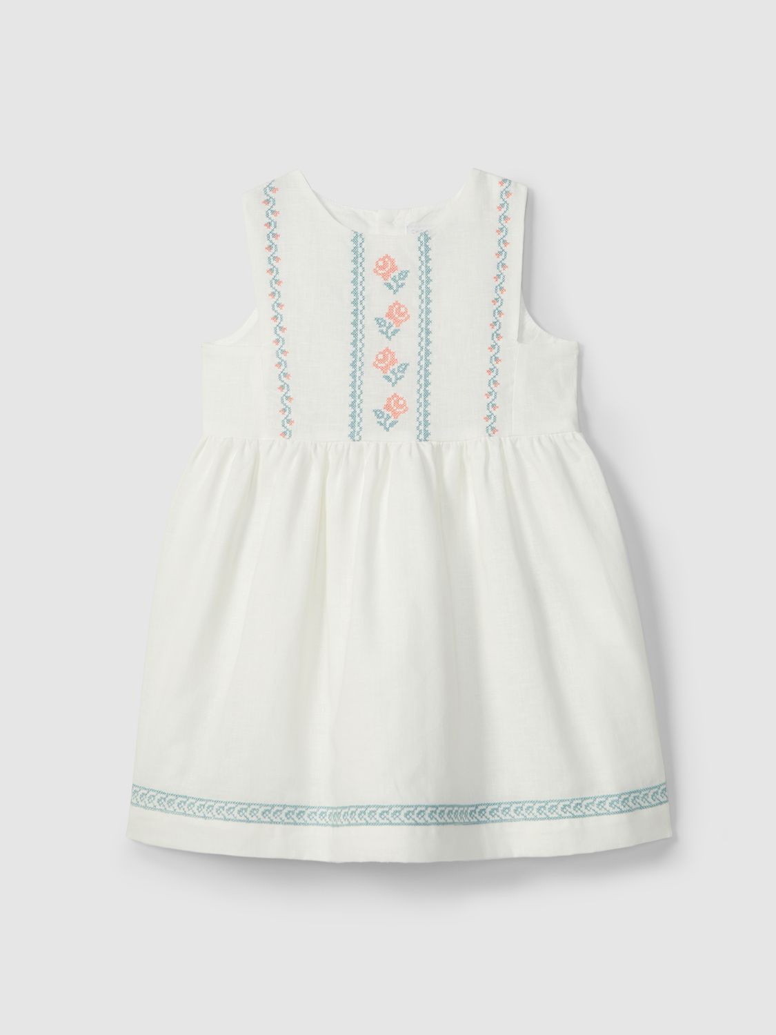 Linen dress - cross stitch embroidery