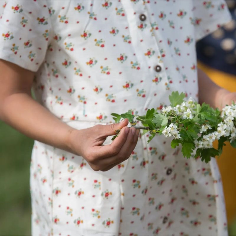 Spring Flowers Button Dress