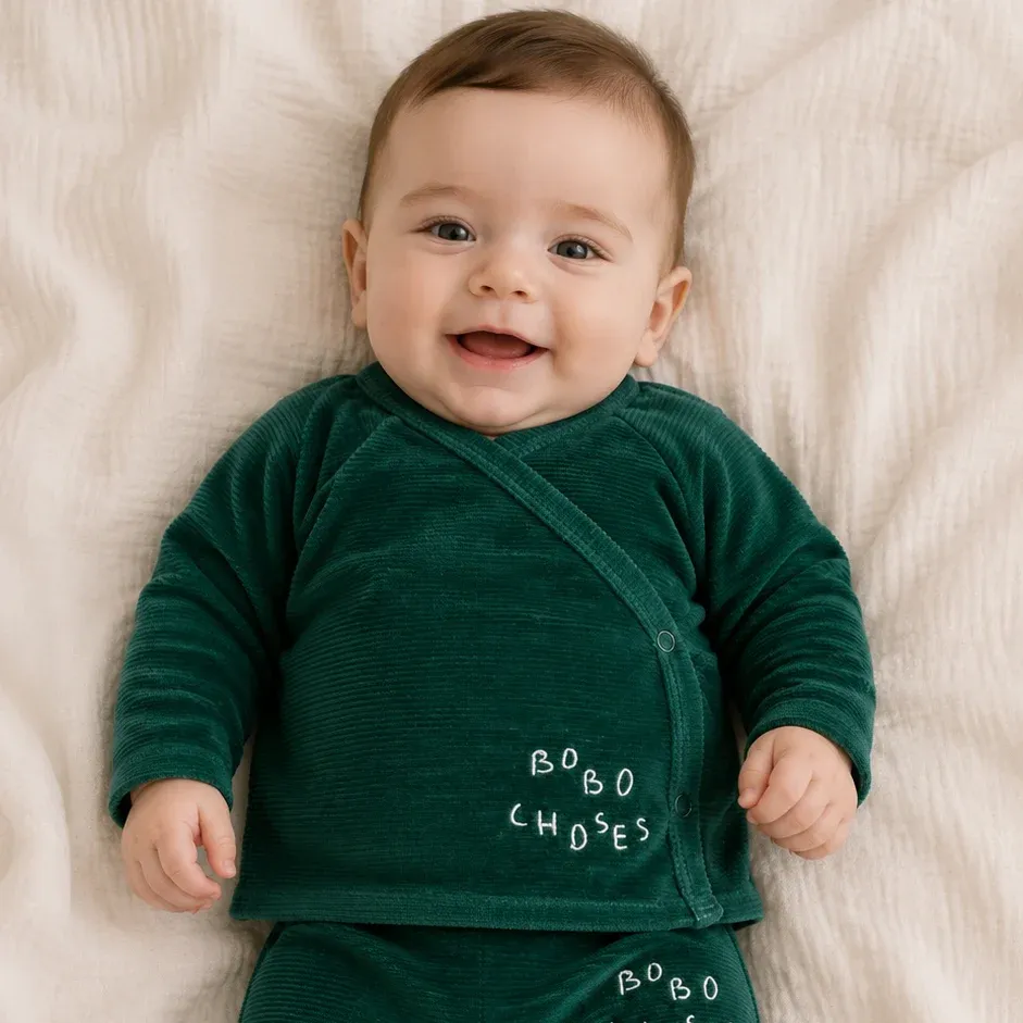 Bobo Choses Crossed velvet BABY SET