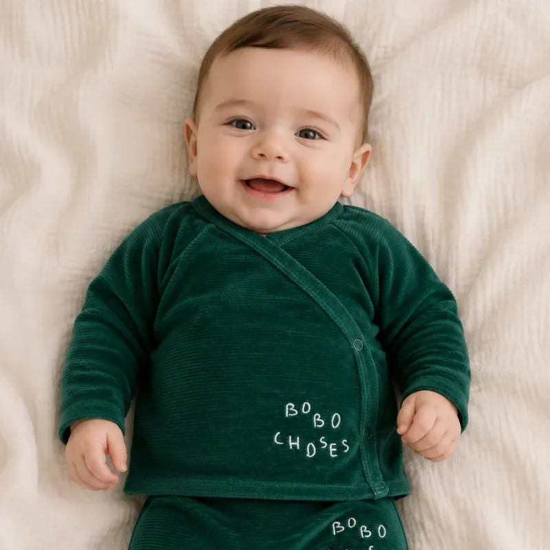 Bobo Choses Crossed velvet BABY SET