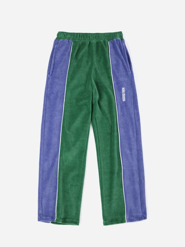 Color Block terry cloth jogging pants