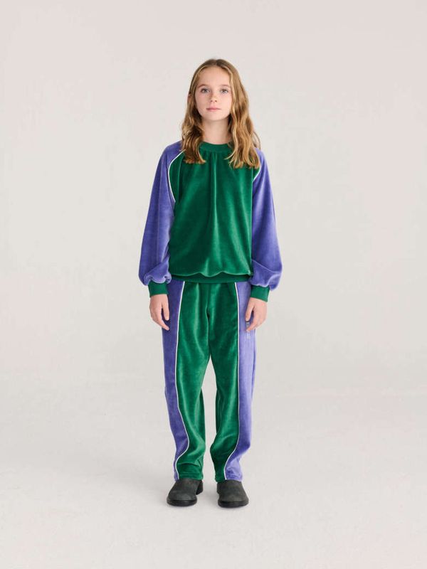 Color Block terry cloth jogging pants