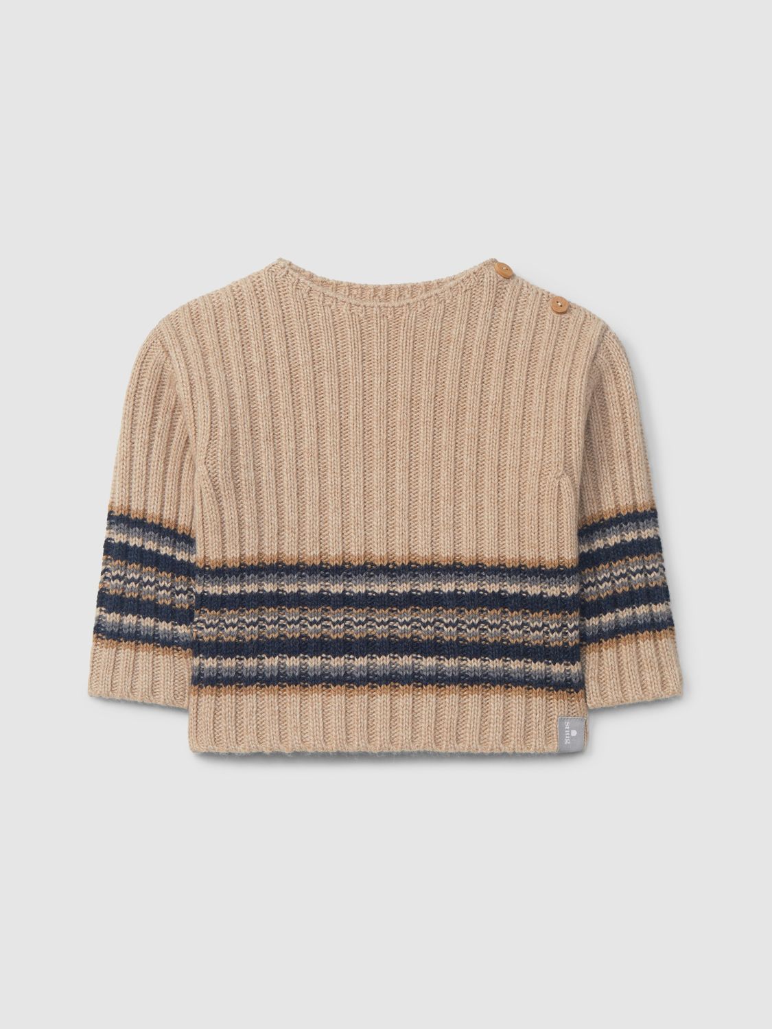 Knitted jumper with striped hem