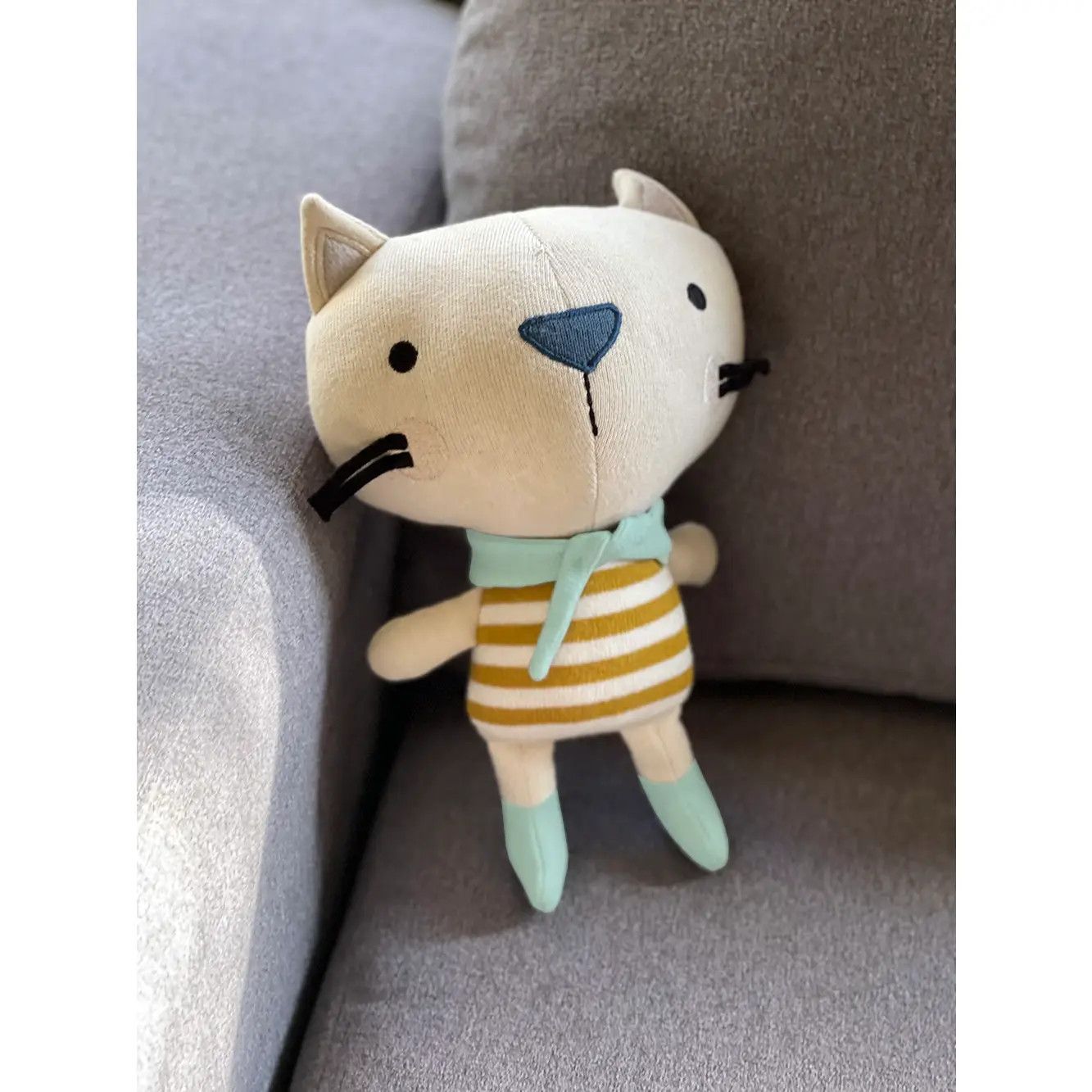 Remi Cat- Organic Fine Knit plush Animal Baby Toy