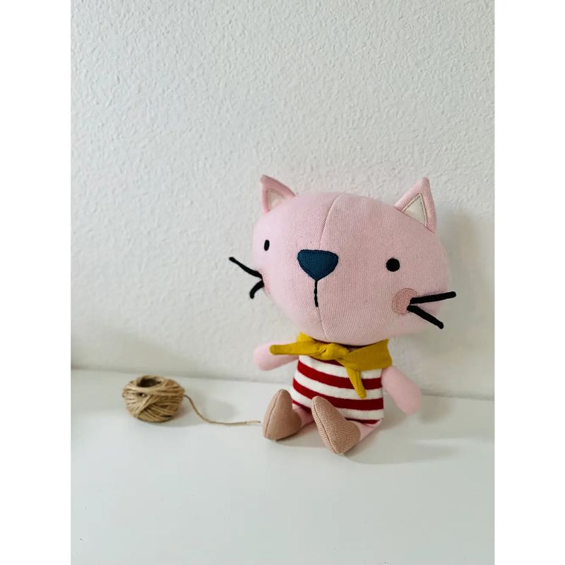 Remi Cat- Organic Fine Knit plush Animal Baby Toy