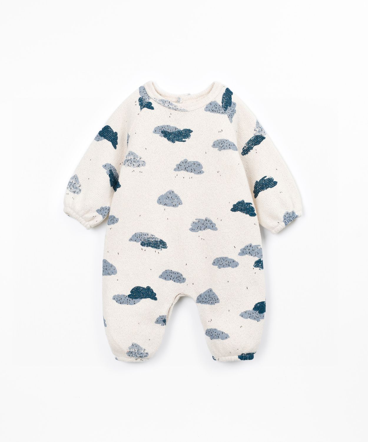 Jersey jumpsuit with cloud print
