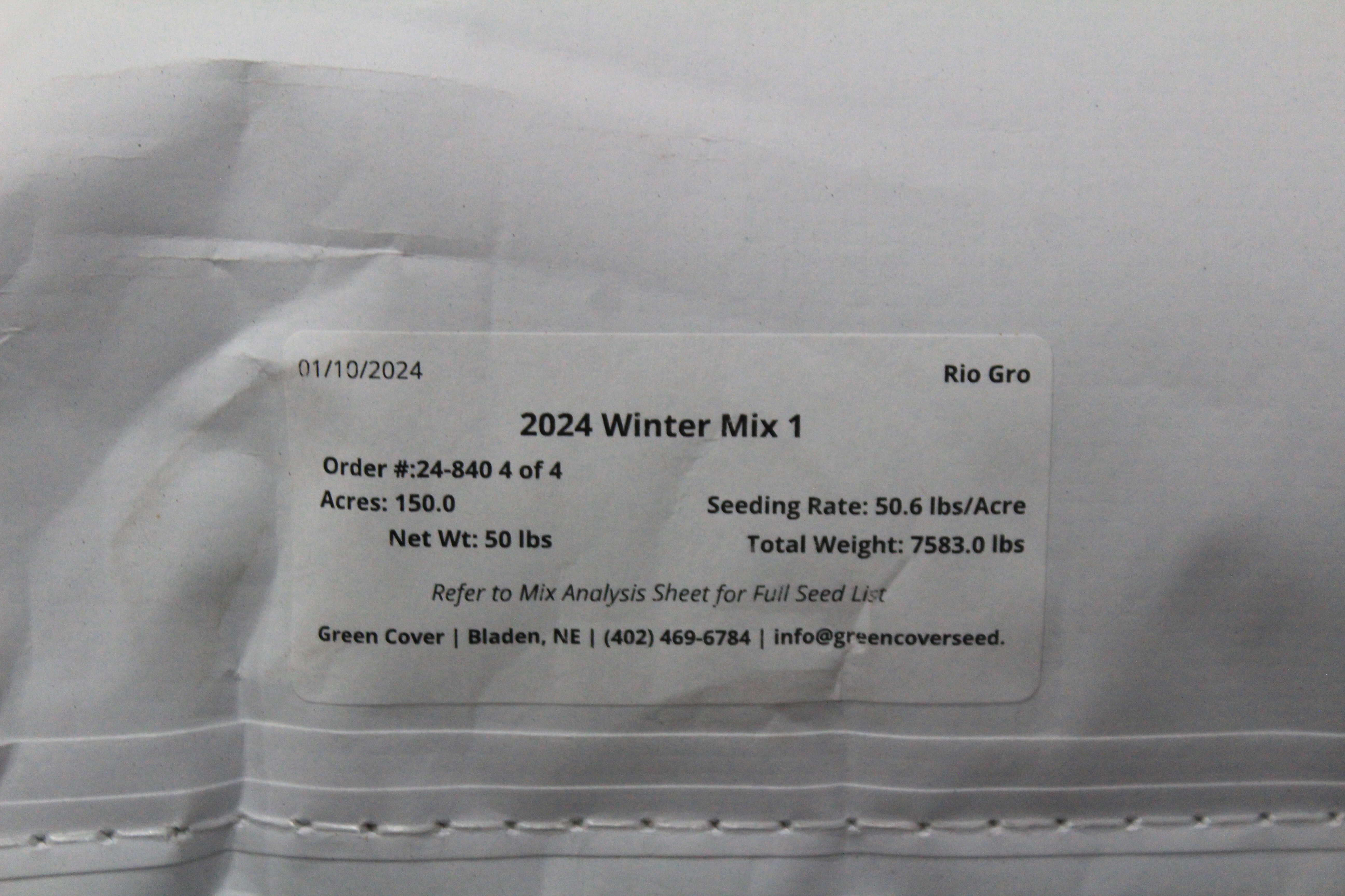 2024 Winter Mix 1 Cover Crop Seed