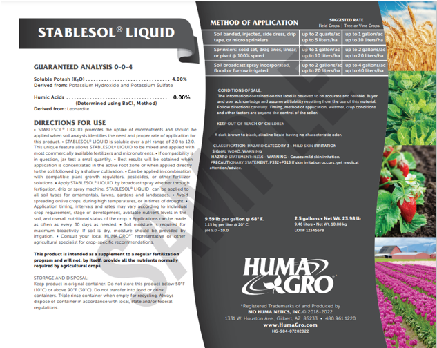 Huma® Burst StableSol Liquid Humic Acid