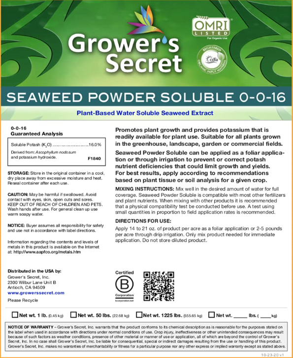 SeaWeed Powder 0-0-16