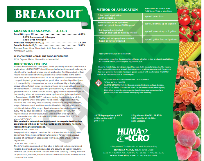 Huma® Breakout 4-14-3