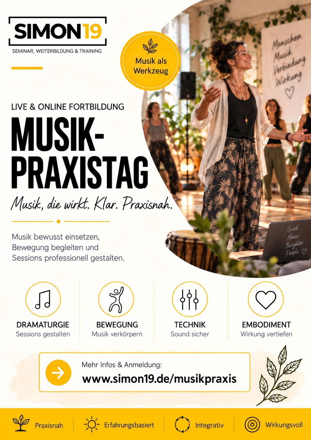 (Live und Online) Musik-Praxistag Fortbildung für Coaches und SeminaranbieterInnen 01.11.2026