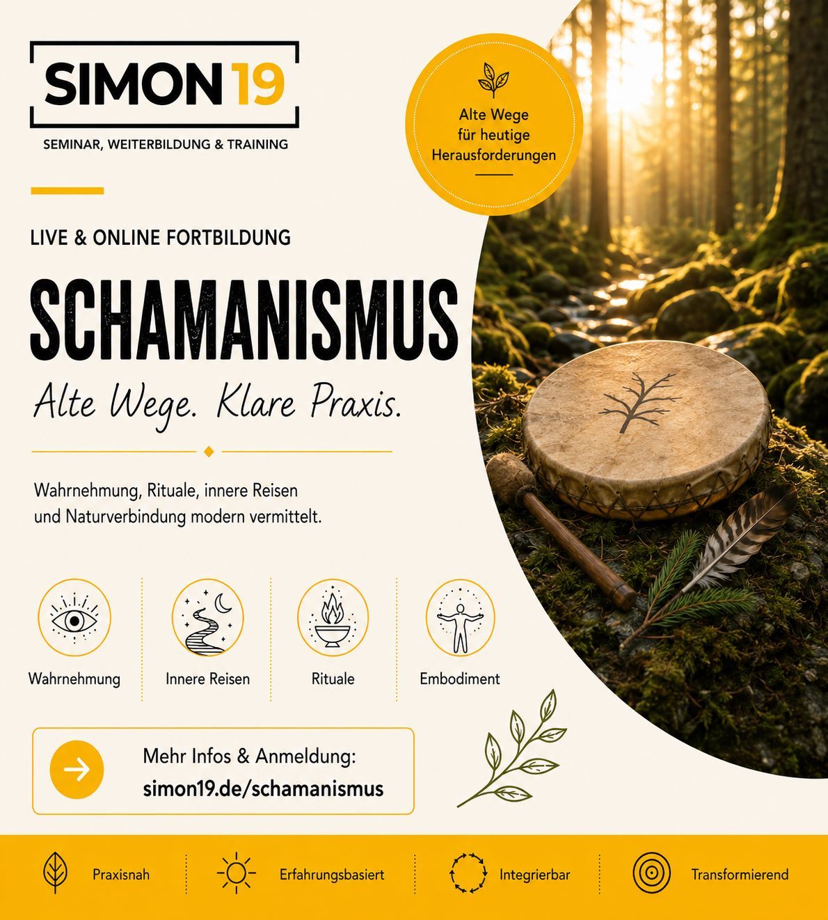 (Live und Online) Schamanismus -  Fortbildung für Coaches und SeminaranbieterInnen 28.03.2027