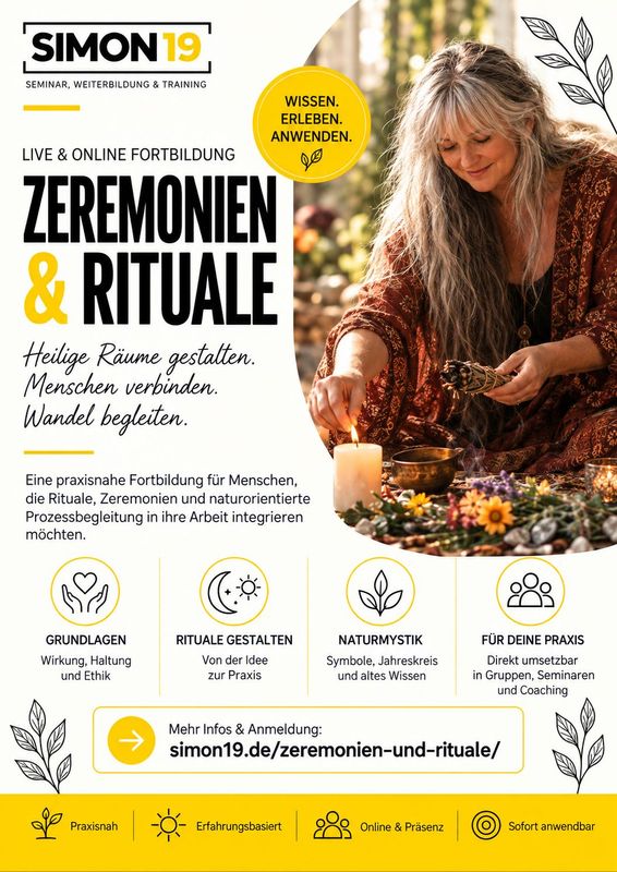 (Online und Live) Zeremonien und Rituale -  Fortbildung für Coaches und Seminaranbieter 31.01.2027