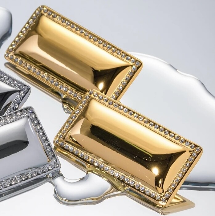 Chunky rectangle - earrings
