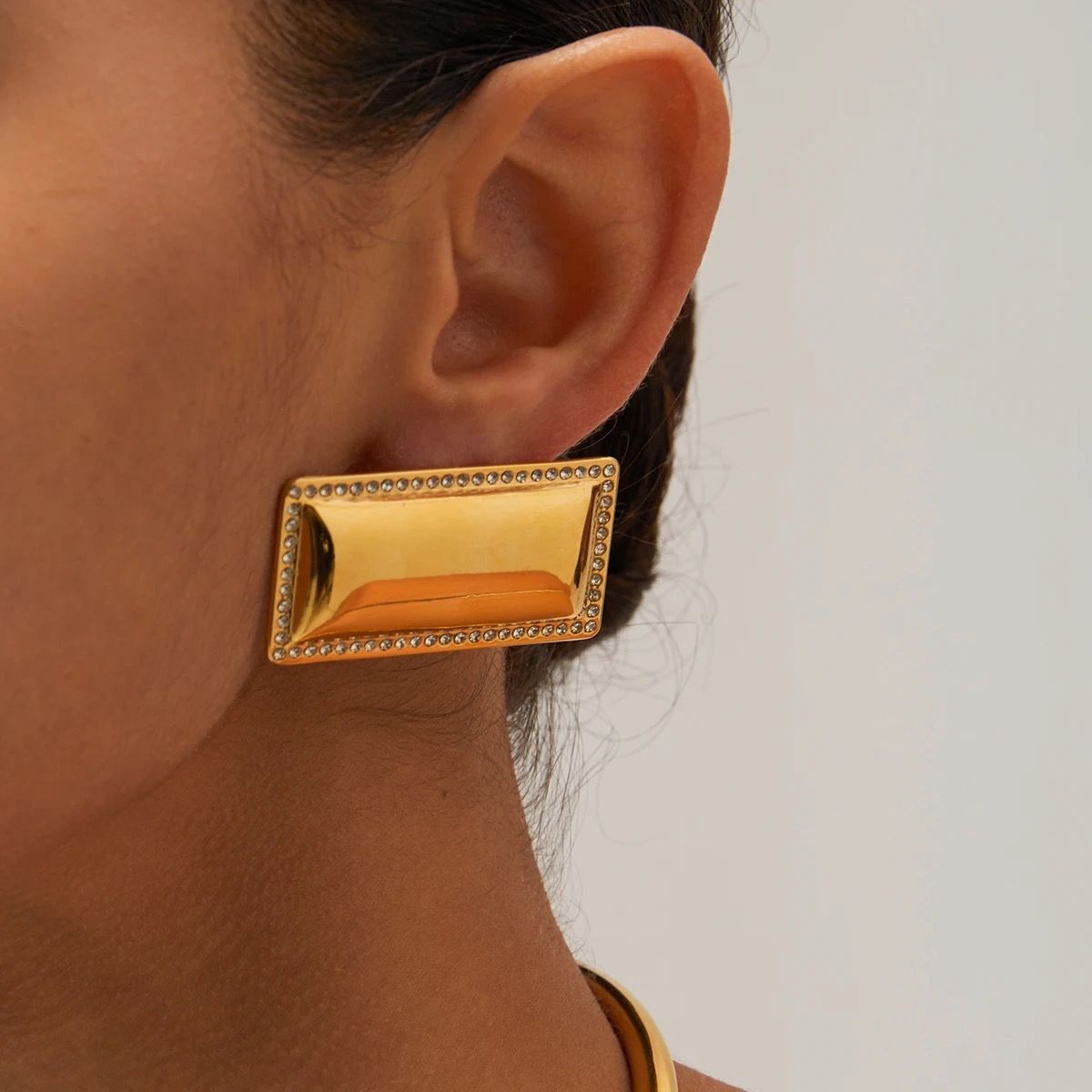 Chunky rectangle - earrings