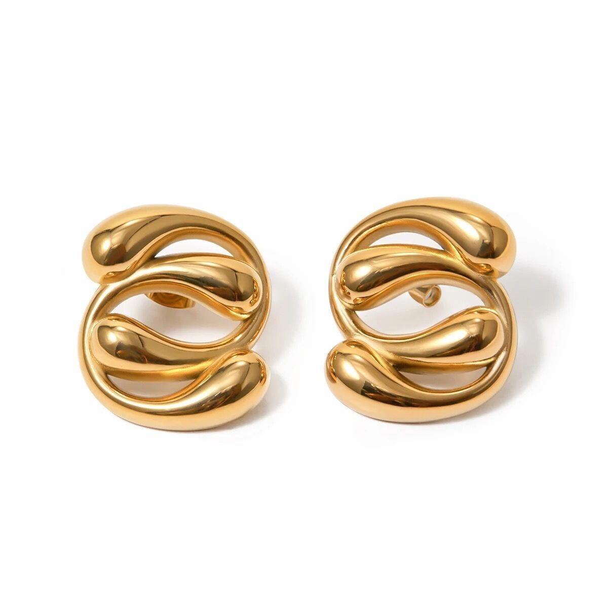 Water Staggered Drops - Earrings