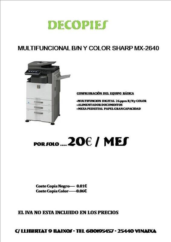 Alquiler Sharp MX_2640N