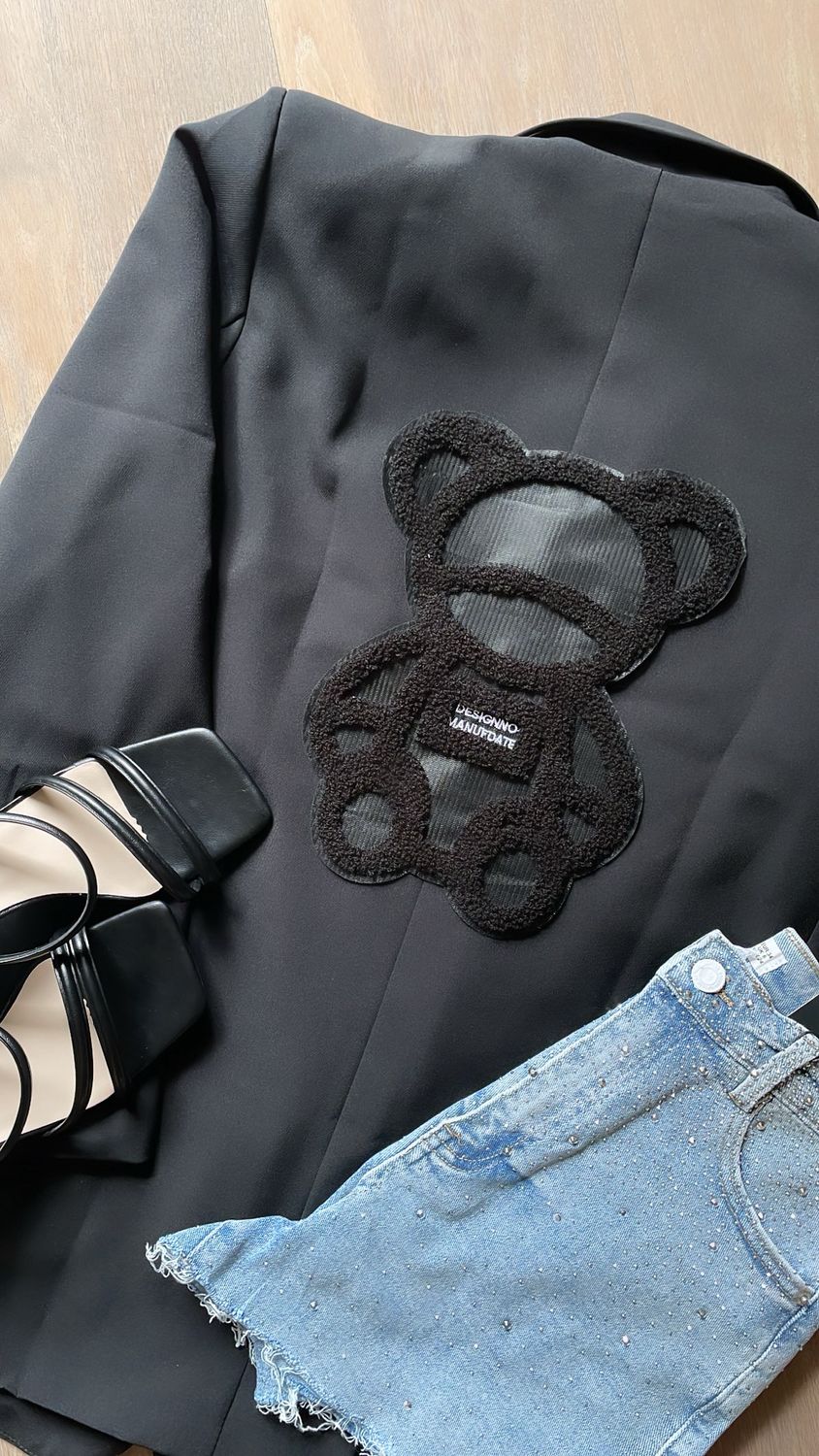 TEDDY BLAZER - ZWART