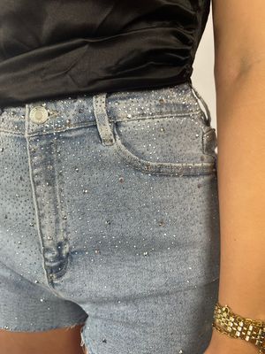GLITTER SHORT - DENIM