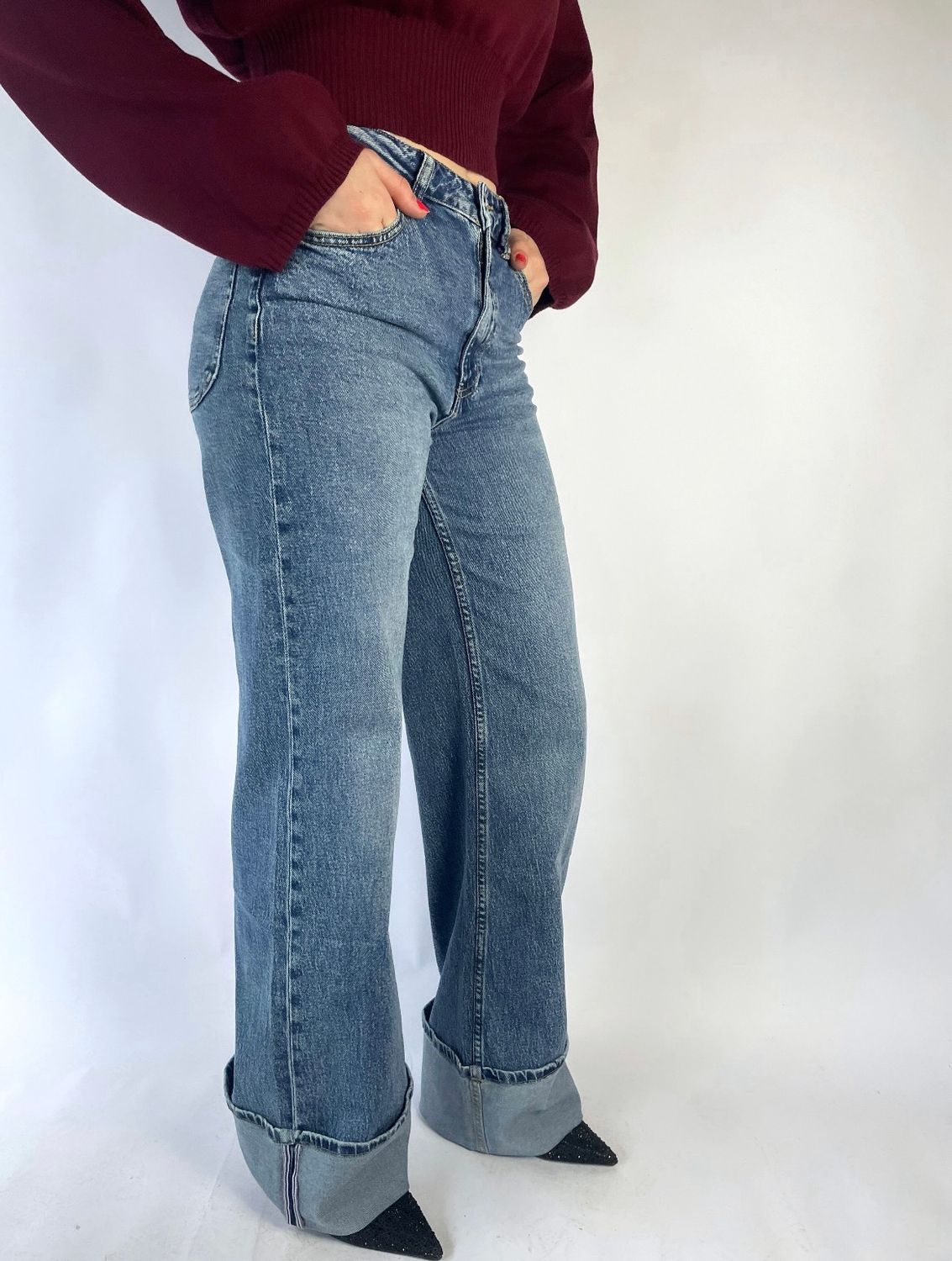OVERSLAG JEANS - DENIM
