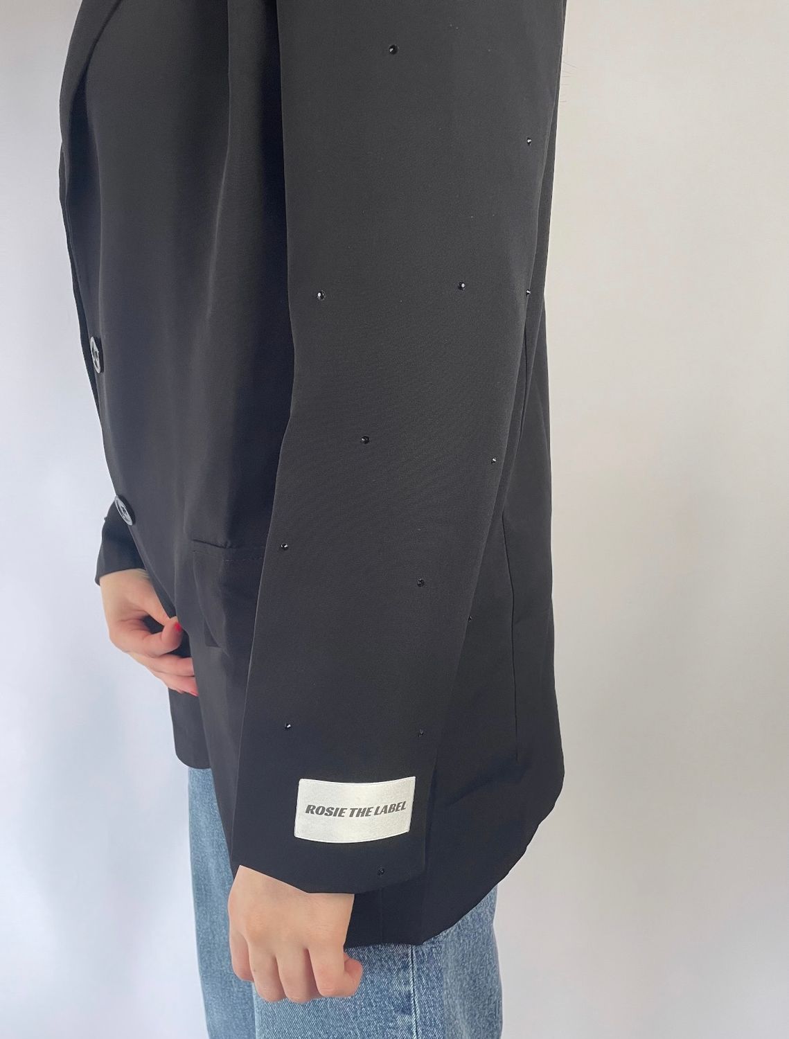 RHINESTONE BLAZER - ZWART
