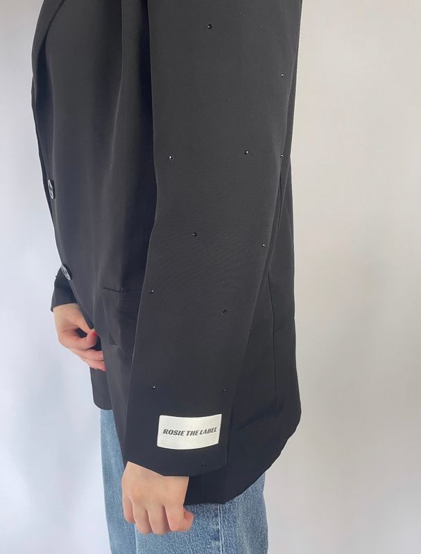 RHINESTONE BLAZER - ZWART