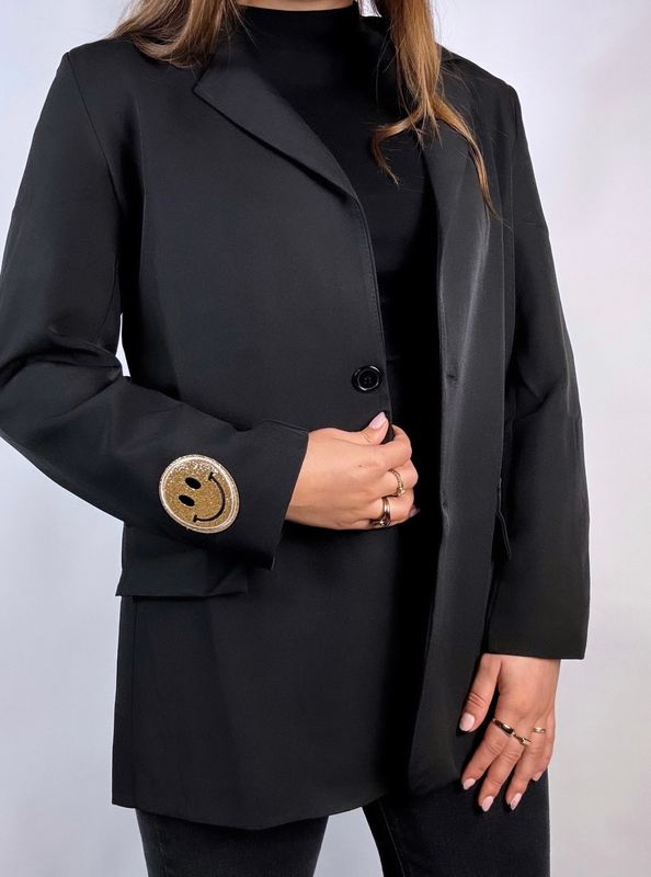 SMILEY BLAZER - ZWART