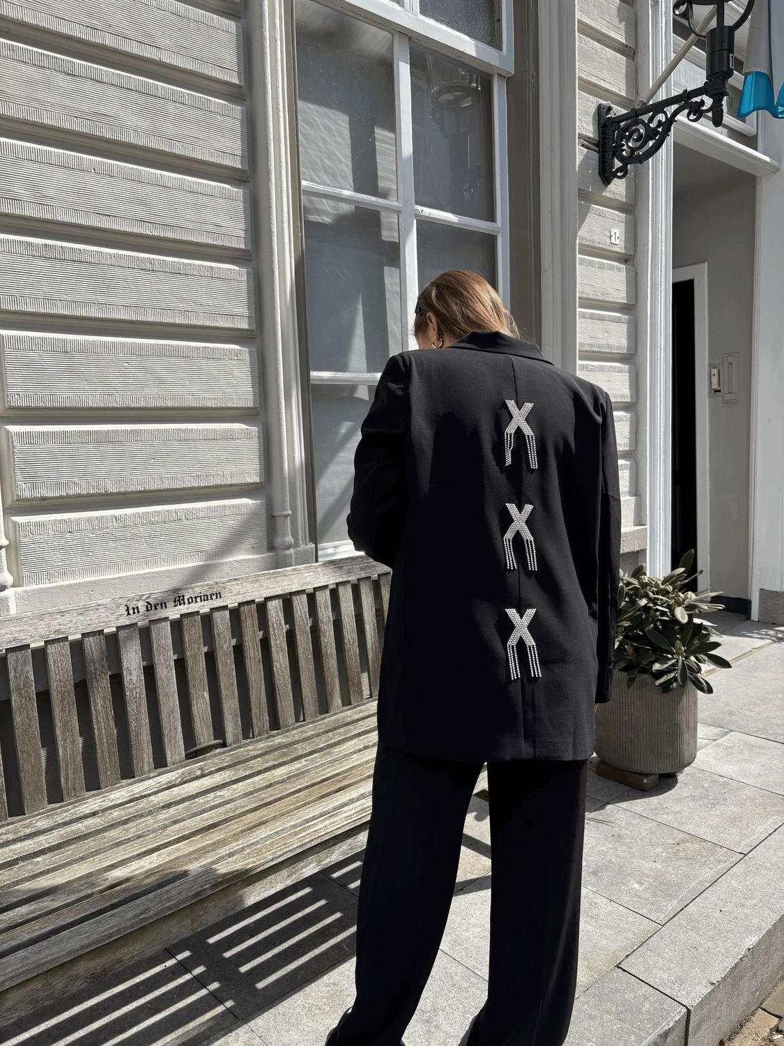 XOXO GLITTER BLAZER - ZWART