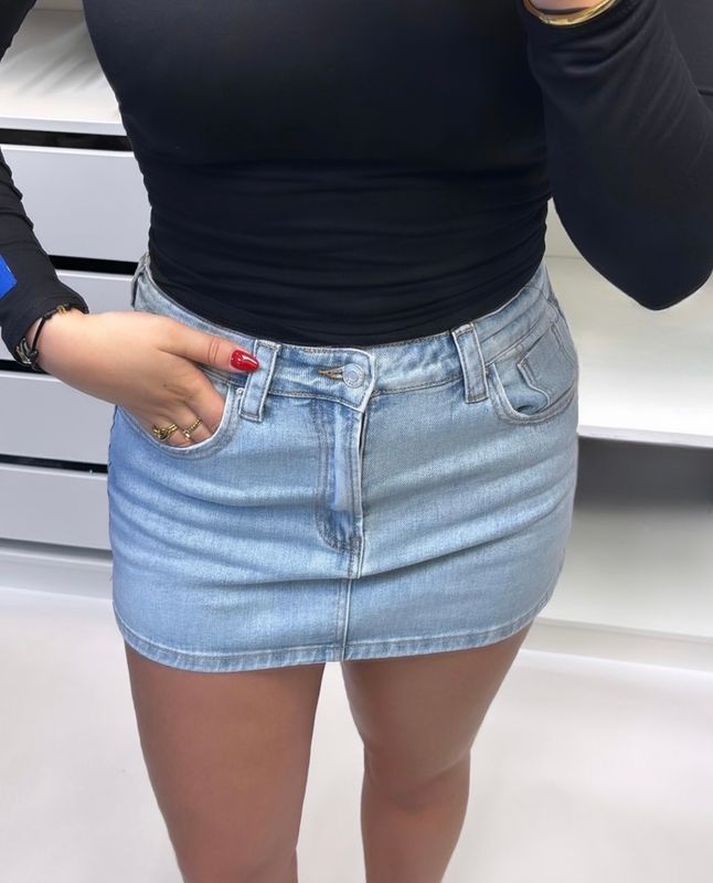 BASIC SKORT - DENIM