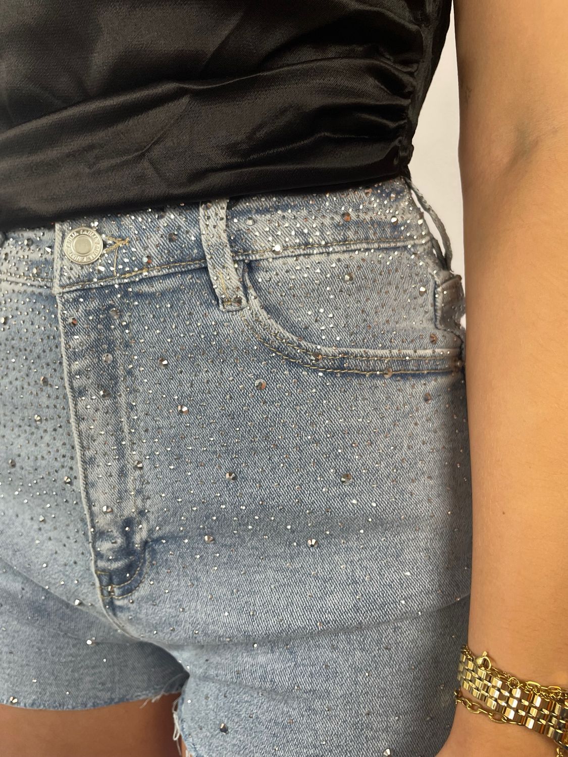 GLITTER SHORT - DENIM