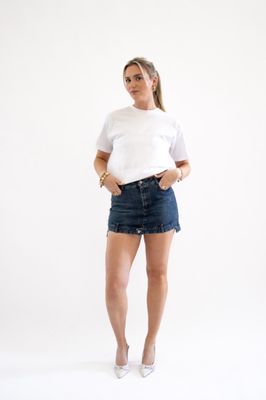 DOUBLE SKIRT - WASHED DENIM