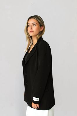 RHINESTONE BLAZER - BLACK