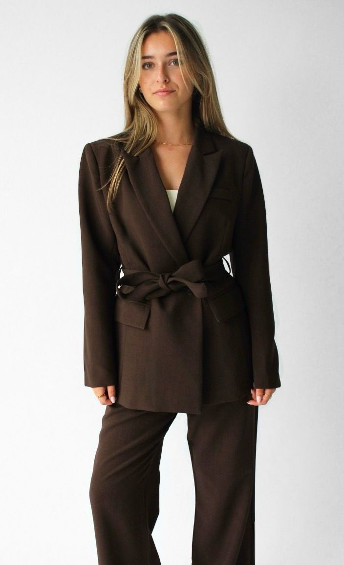 WAIST BLAZER - BROWN