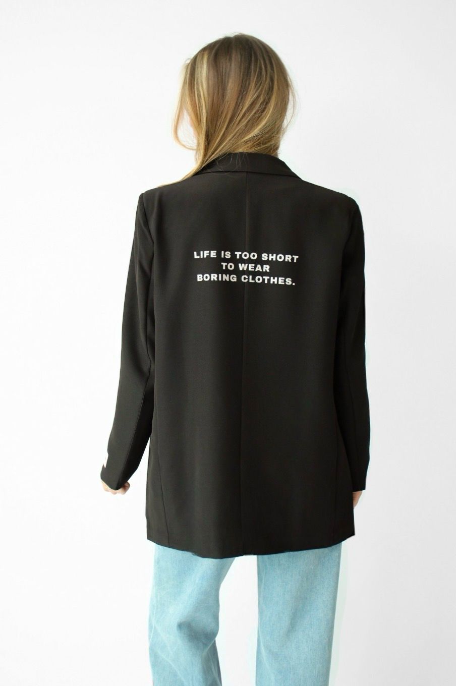 QOUTE BLAZER - BLACK