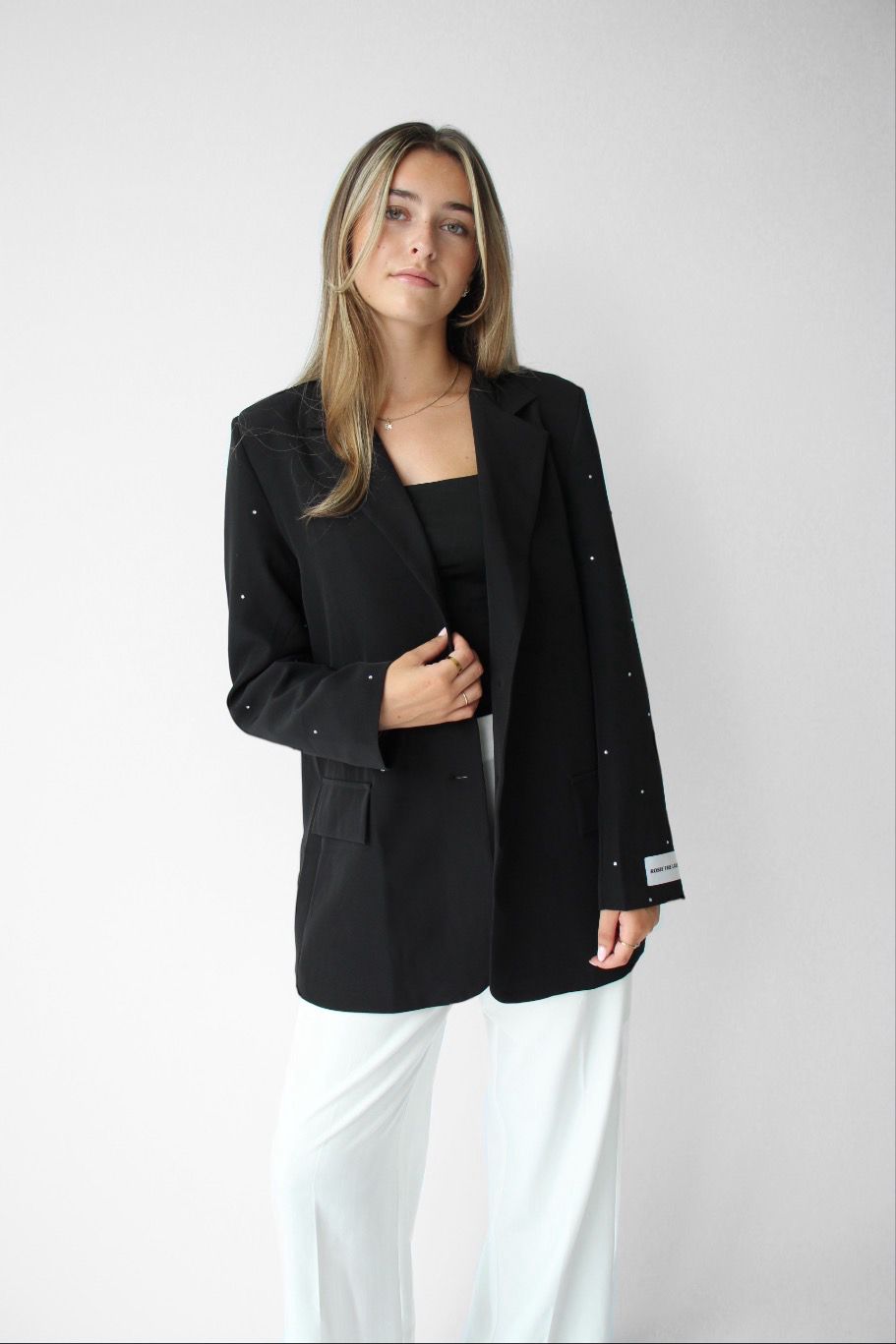 RHINESTONE BLAZER - SILVER
