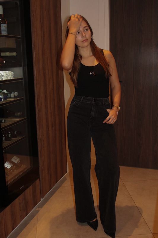 WIDE LEG JEANS - BLACK